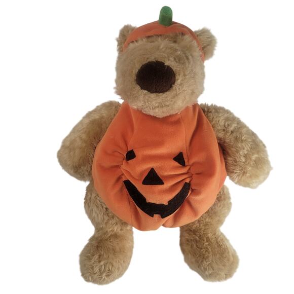 Halloween Pumpkin Bear Plush Stuffed Animal Brown Tan 16" Pottery Barn RARE - Picture 4 of 13